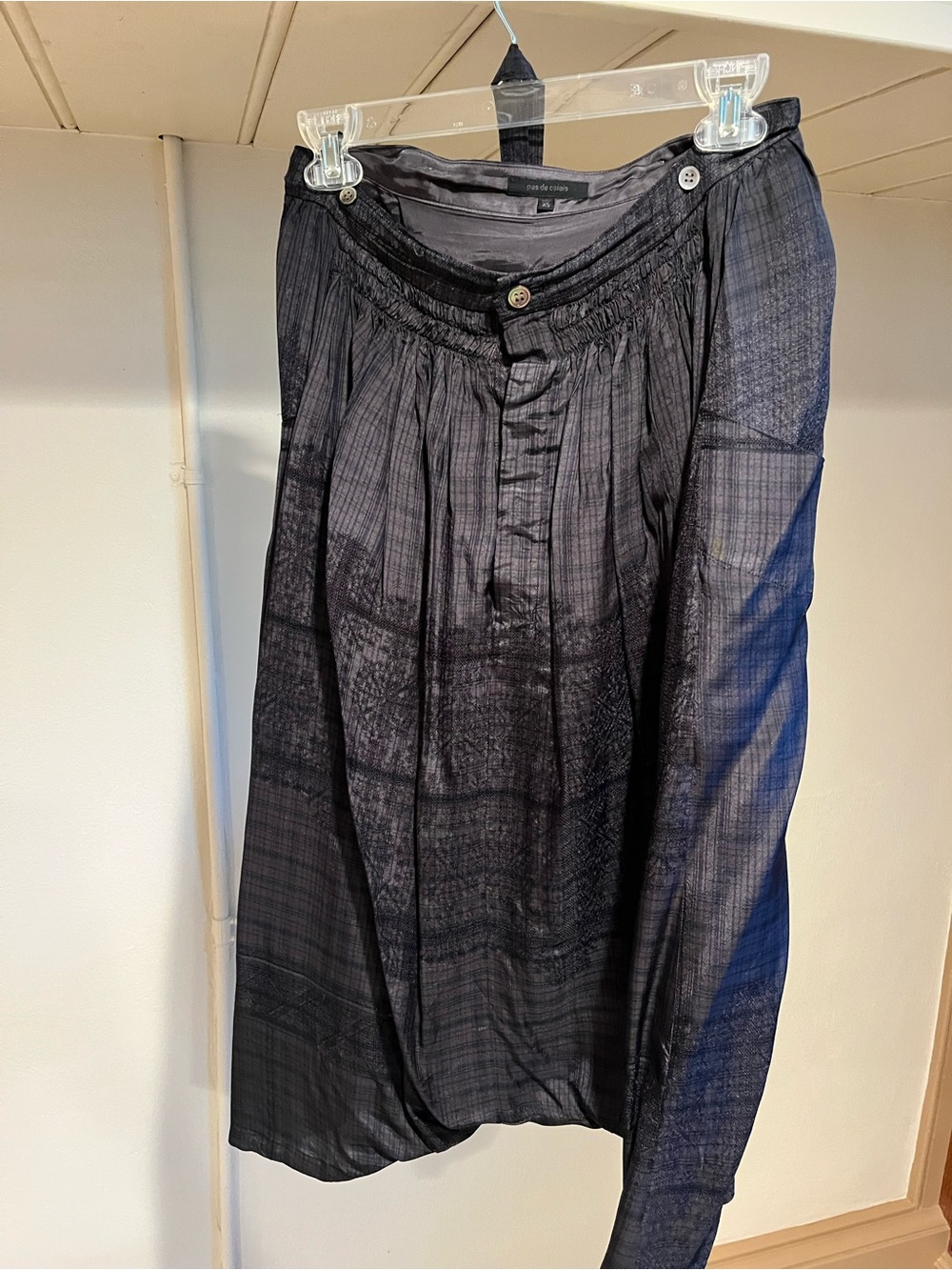 Dark Gray Pleated Women's Midi Shorts